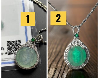 米国関税込み - ハッピーブッダ 本物の翡翠、ミャンマー産翡翠 ライト