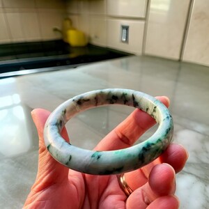 Jadeieten armband, gecertificeerde klasse A, Imperial groene jade, ijzige Birmese ronde D-slijping "翡翠" G14 afbeelding 8
