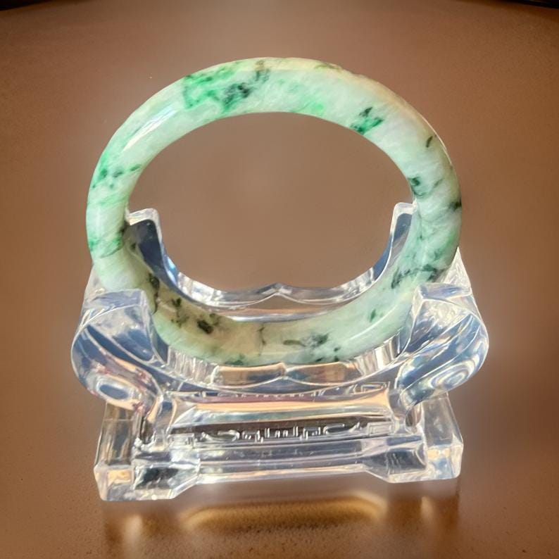 Jadeieten armband, gecertificeerde klasse A, Imperial groene jade, ijzige Birmese ronde D-slijping "翡翠" G14 afbeelding 5