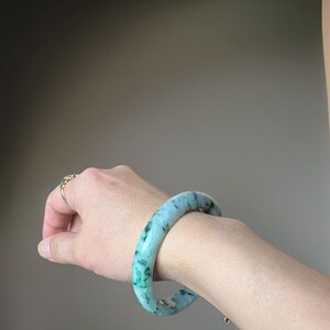 Jadeieten armband, gecertificeerde klasse A, Imperial groene jade, ijzige Birmese ronde D-slijping "翡翠" G14 afbeelding 6