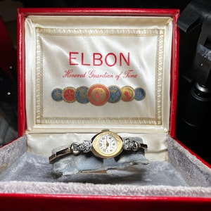 Elbon Vintage Ladies watch  /real diamonds 1960s runs well /serviced /art deco /minty top cosmetic condition ‘12