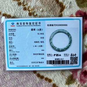 Jadeieten armband, gecertificeerde klasse A, Imperial groene jade, ijzige Birmese ronde D-slijping "翡翠" G14 afbeelding 7