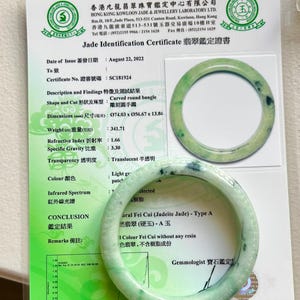 56.2mm engraved lucky ,Burma Jadeite Bangle , light green & green patches bracelet , imperial jade with professional certificate r11