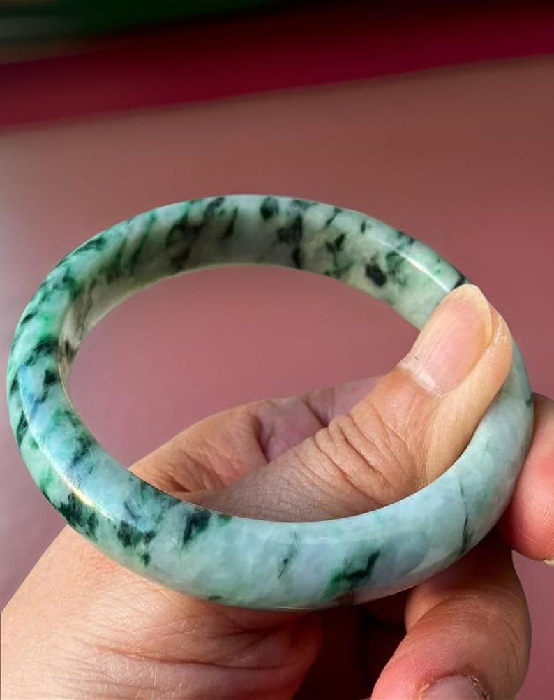 Jadeieten armband, gecertificeerde klasse A, Imperial groene jade, ijzige Birmese ronde D-slijping "翡翠" G14 afbeelding 4