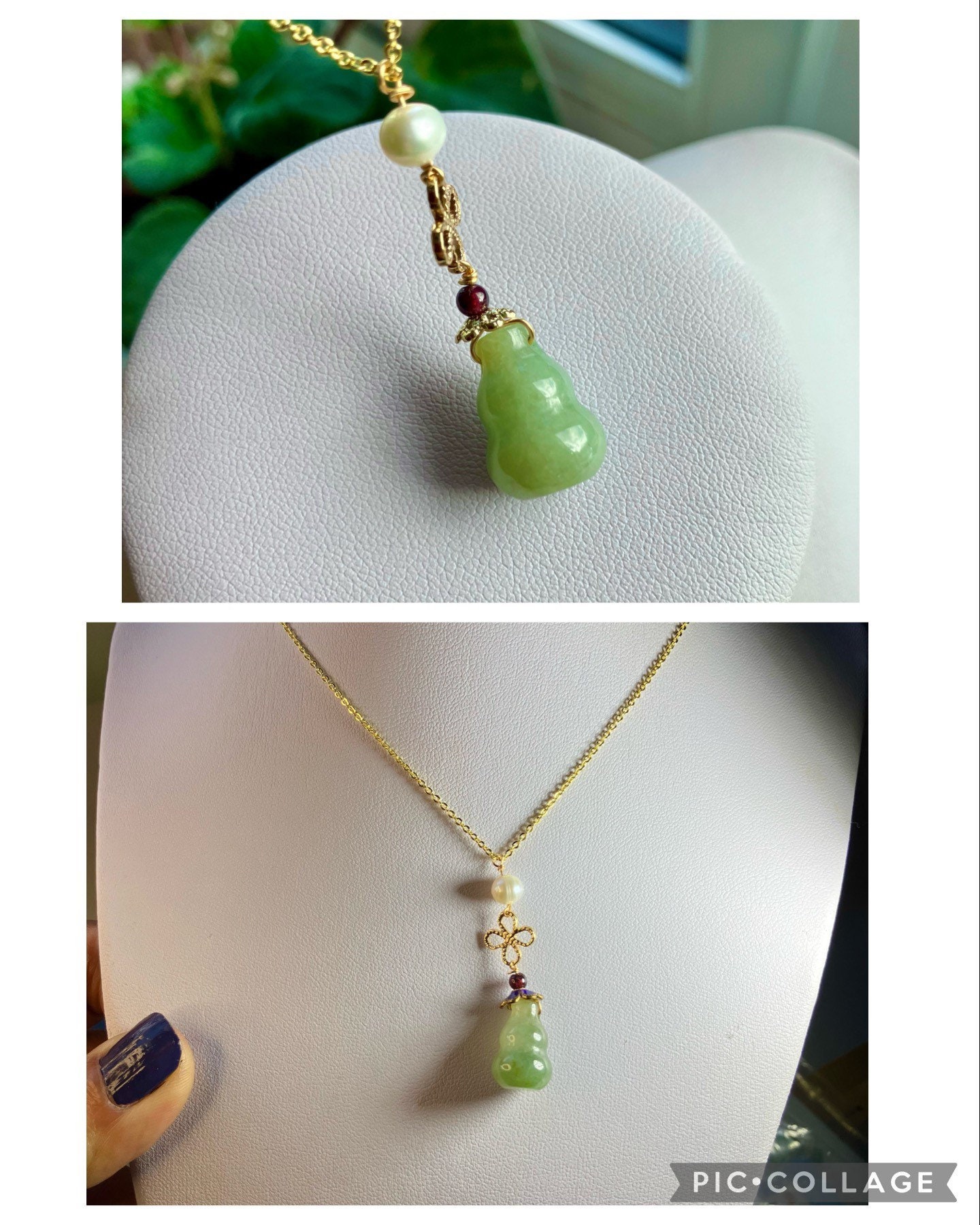米国関税込み - ビルマ産翡翠ペンダントチャームネックレス / グレード