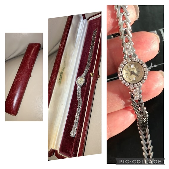 Jaeger lecoultre 18K Diamond Bracelet Watch Top Cosmetics oiled Serviced full Set collection Grade Vintage Women Watch Runs Well Etsy