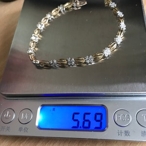 9ct gold genuine Diamond Bracelets 60pcs diamonds solid gold size19cm 0.6cts