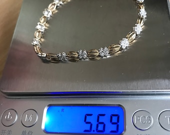 9ct gold genuine Diamond Bracelets 60pcs diamonds solid gold size19cm 0.6cts