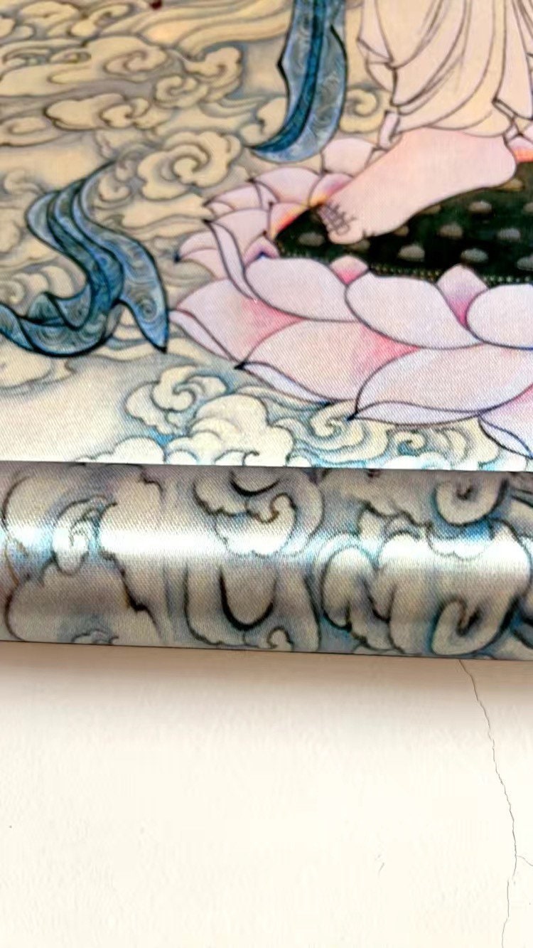 観音布刺繍錦掛け軸 /観音菩薩/壁掛けアート/壁掛けアート/織錦/アジア