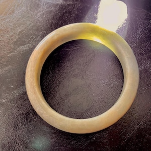 56.1mm(2.13+”) yellow green Burma Jadeite Bangle grade A Jadeite Bangle Bracelet/ imperial/ old mine 老坑料 T2