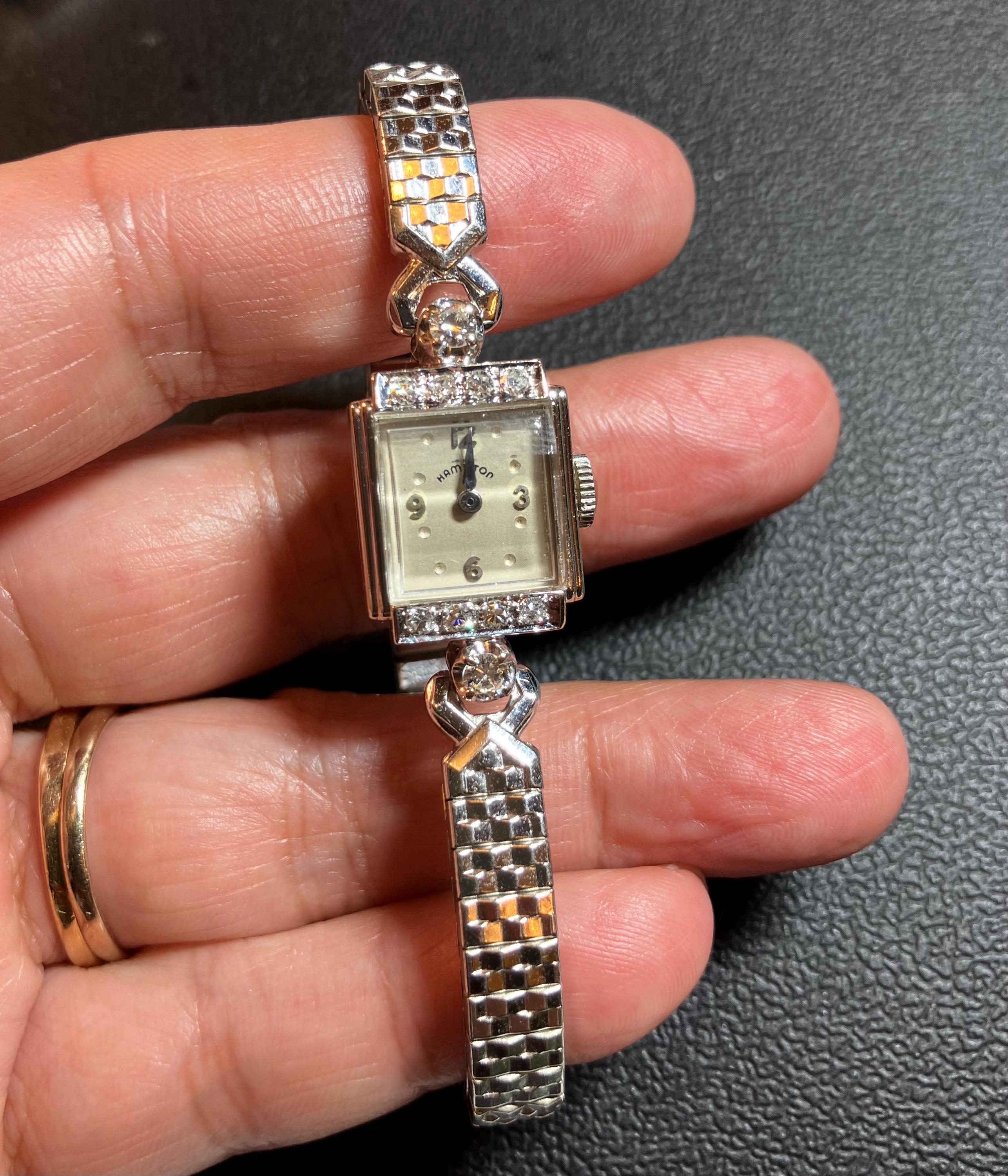 Antique Hamilton 14K Solid Gold Ruby Diamonds 14k Hamilton Diamond Vintage Watch - Etsy main image 3