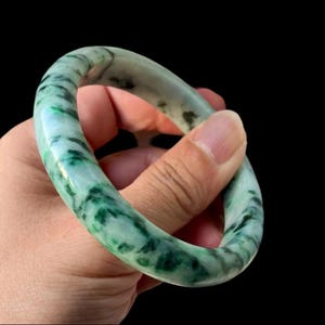 Jadeieten armband, gecertificeerde klasse A, Imperial groene jade, ijzige Birmese ronde D-slijping "翡翠" G14 afbeelding 3