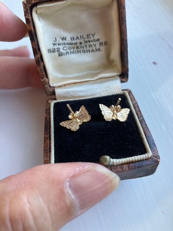 Sales ! Butterfly earrings 9ct gold Victorian ant… - image 5