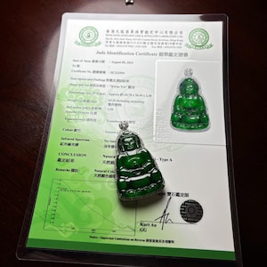 Guanyin Type A Certified  green imperial jadeite icy glassy Burma master carved pendant one of a kind R5