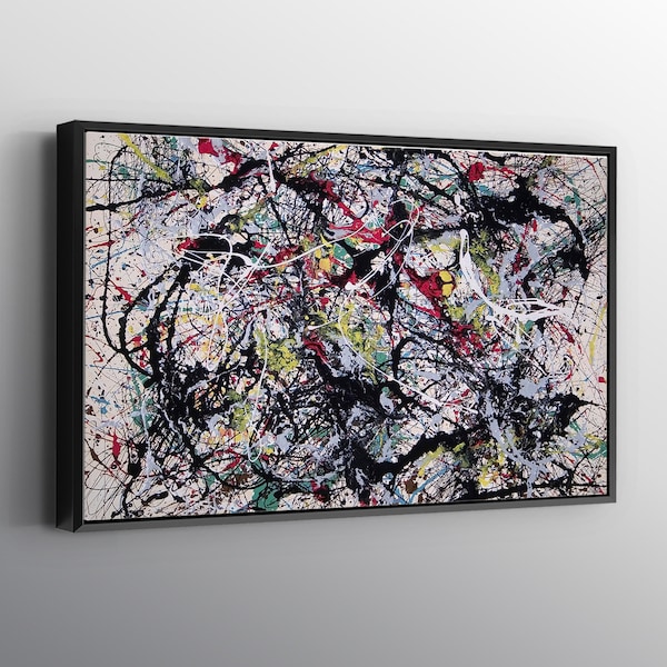 Jackson Pollock Number 34 Famous Print Wall Art Canvas. Printed Smooth Surface. Ready to Hang Canvas.