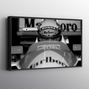 Aryton Senna Black And White Formula 1 Canvas Wall Art Print Aryton Senna Black And White Formula 1 Canvas Wall Art Print