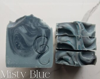 Misty Blue Soap | Artisan Soap - Cold Process Soap | Blue Soap | Natural Skincare | Vegan Soap | Decorative Soaps | Cambrian Blue Clay