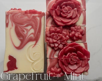 Grapefruit & Mint Soap | Artisan Soap - Cold Process Soap | Citrus Soap | Vegan Soap | Decorative Soaps