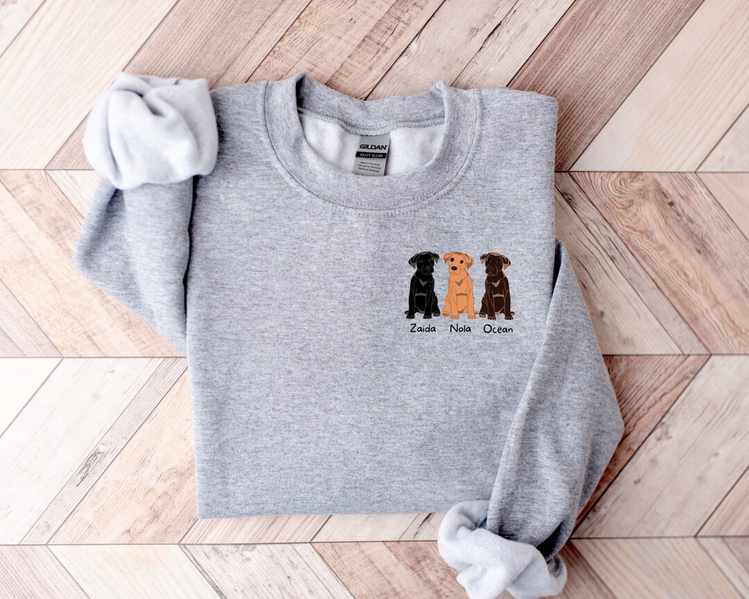 Personalized Labs Sweatshirt, Chocolate Lab Sweatshirt, Black Lab