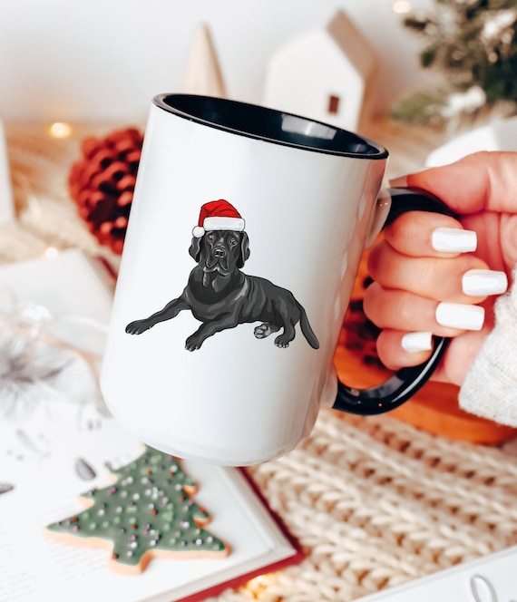 Black top dog mug