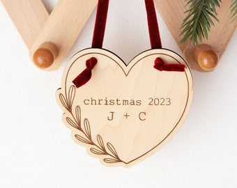 Wedding Christmas Ornament | Wooden Ornament | Our First Christmas Ornament | Couple Ornament |  Engagement Ornament | Mr Mrs Ornament