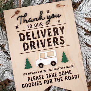 Delivery Driver Sign | Delivery Sign | Delivery Driver Snack Sign | Thank You Sign | Christmas Sign | Door Sign |  Goodie Sign | UPS | USPS