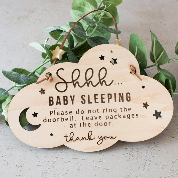 Baby Sleeping Sign | Do Not Disturb Sign | Door Sign | Sleeping Baby | Baby Door Hanger | Please Do Not Knock | Baby Sign | New Baby |