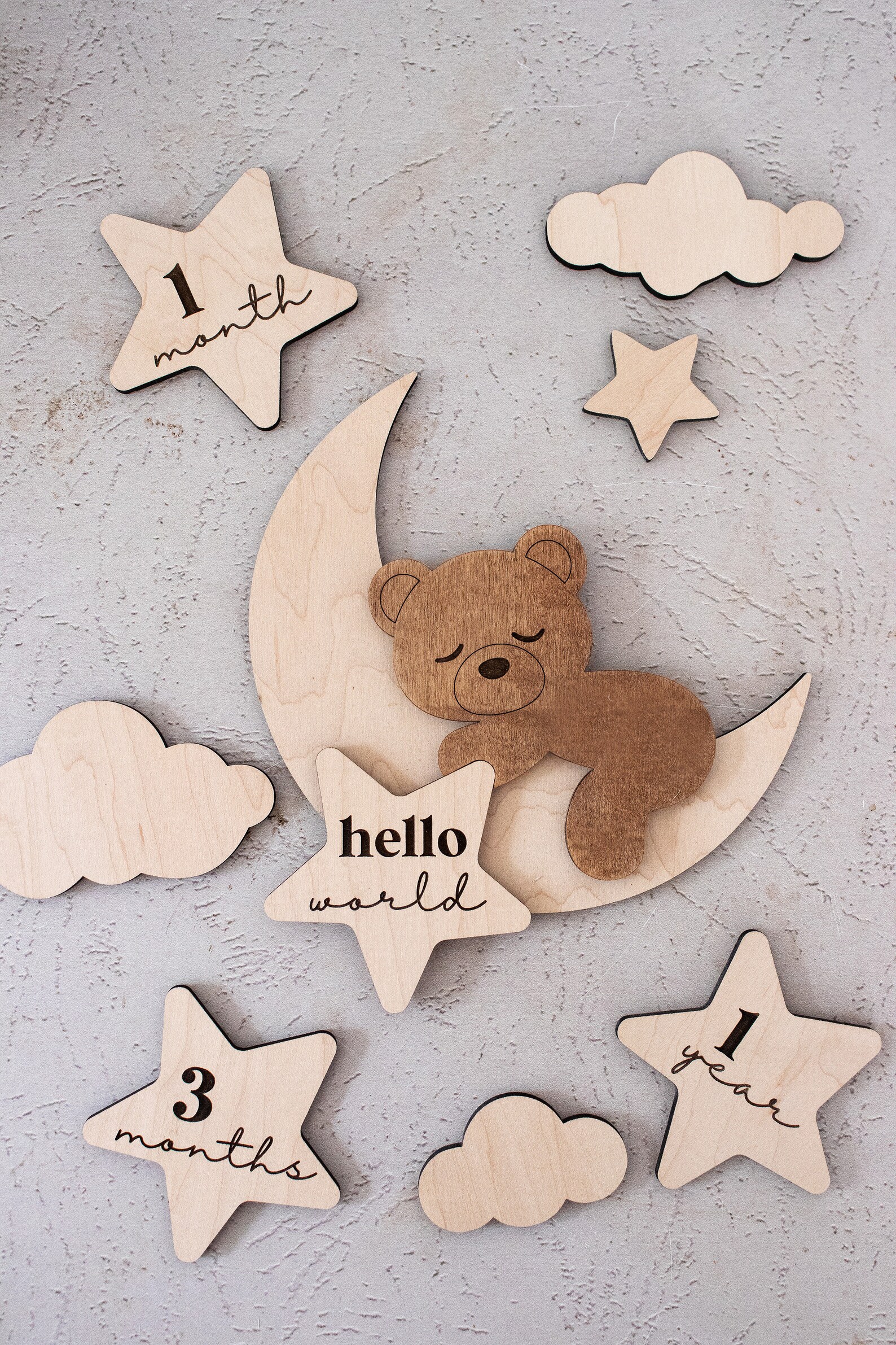 Teddy Bear Milestone | New Baby Gift | Baby Photo Prop | Neutral Baby ...
