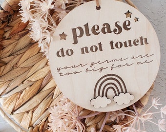 Please Do Not Touch Your Germs Are Too Big For Me | Stroller Sign | Car Seat Tag | Baby Shower Gift | Don't Touch | Stroller Tag |