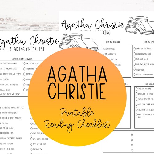 Agatha Christie Reading Checklist Printable Reading List Etsy