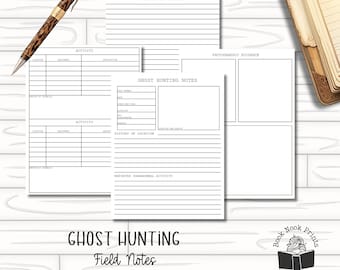 Ghost Hunting Notes | Digital Download | PDF | A5 | Letter Size