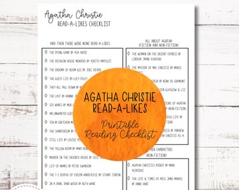 Agatha Christie Read-a-likes Checklist Printable Reading - Etsy