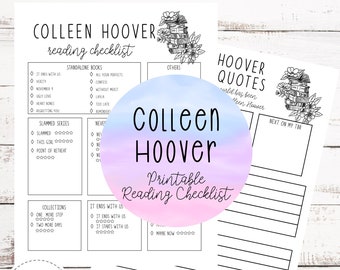 Colleen Hoover Book Tracker | Reading List, Quotes (Digital Download)