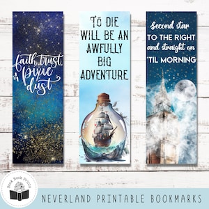 Neverland Bookmark Set | Printable Bookmarks | PDF | Peter Pan | Classic Books
