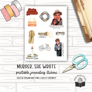 Murder, She Wrote Aufkleber Set | Druckbare Aufkleber | PDF | PNG | Digitaler Download | Angela Lansbury
