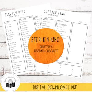 Printable Stephen King Reading Challenge List | PDF | Book List | Book Journal | Reading Planner