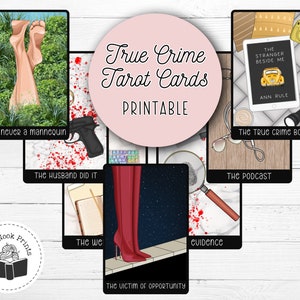 Cartes de tarot imprimables True Crime | Stickers imprimables | Cartes imprimables | Cartes TBR | PNG | PDF | Fichier de coupe Cricut