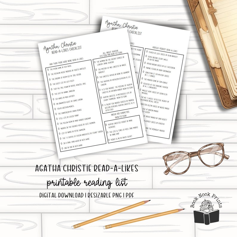 Agatha Christie Read-a-likes Checklist Printable Reading List Book ...