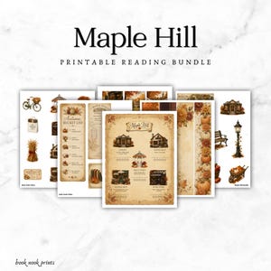 Autumn Fall Reading Bundle, Book Tracker, Challenge, Stickers, Ephemera (Digital Download)