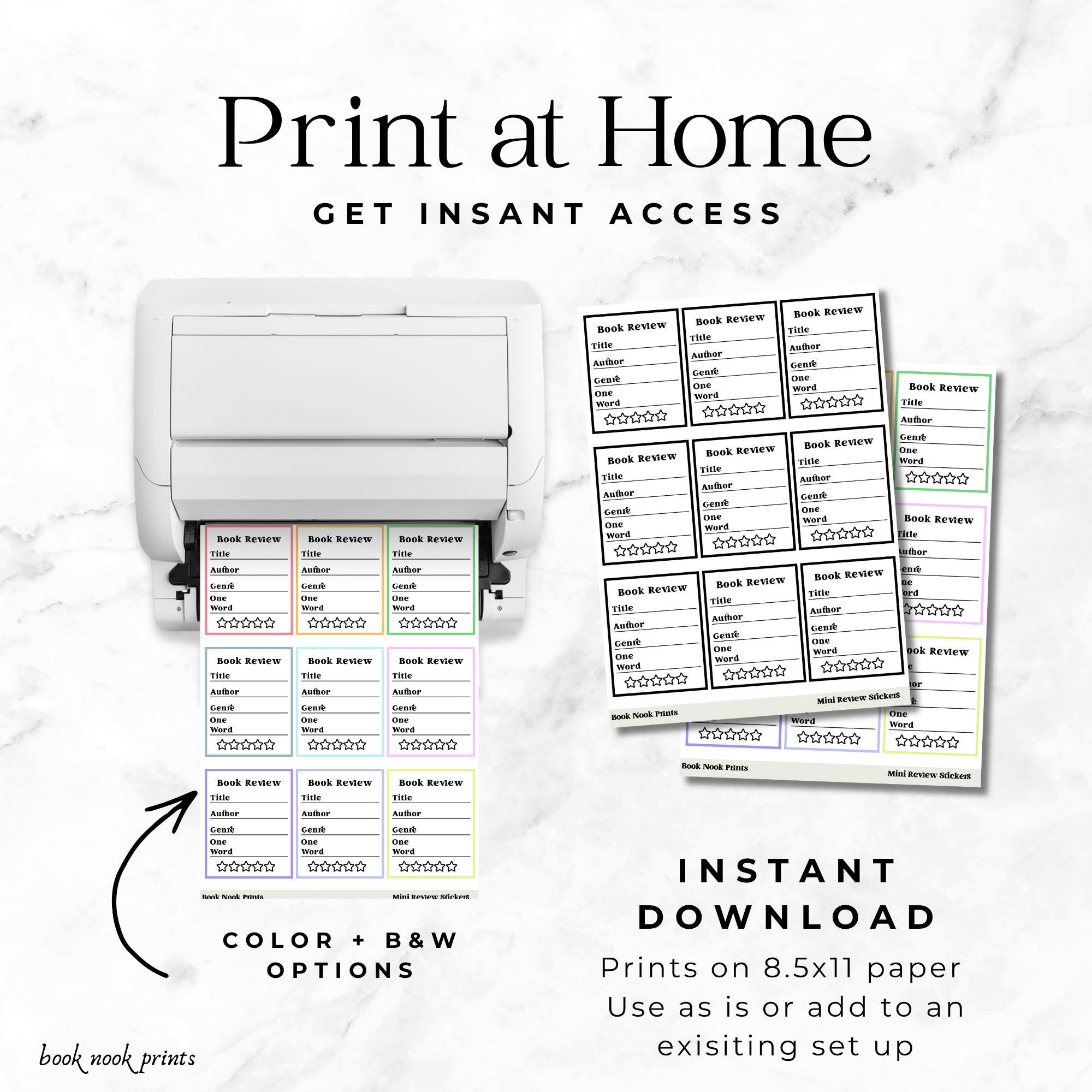 Mini Book Review Tracker Stickers, Printable Book Tracker, Reading ...