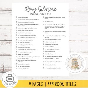 Printable Rory Gilmore Reading Challenge List PDF Book - Etsy