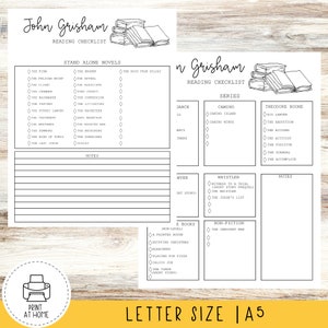 John Grisham Reading Checklist | PDF | Reading Tracker Printable ...