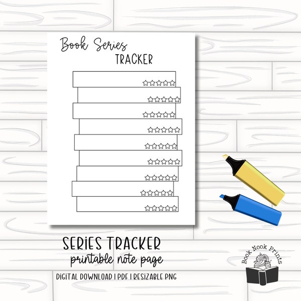 Book Series Tracker Printable | Digital Download | PDF