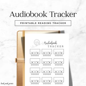 Hörbuch-Tracker, Printable Lesetagebuch (PDF, Größenverstellbarer PNG)