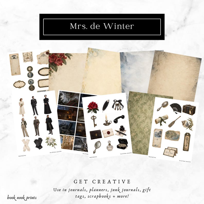Gothic Classics Junk Journal Kit | Literary Ephemera, Dark Academia ...