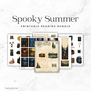 Gruseliger Sommer Lese Bundle, Book Tracker, Challenge, Aufkleber, Ephemera (Digitaler Download)