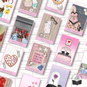 Romantik Tarotkarten | Druckbare Aufkleber | Druckbare Karten | TBR Karten | PNG | PDF | Cricut Cut-Datei | Romanze Tropen