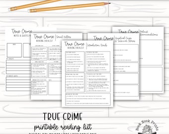 True Crime Reading Checklist | Printable Book Tracker (PDF)