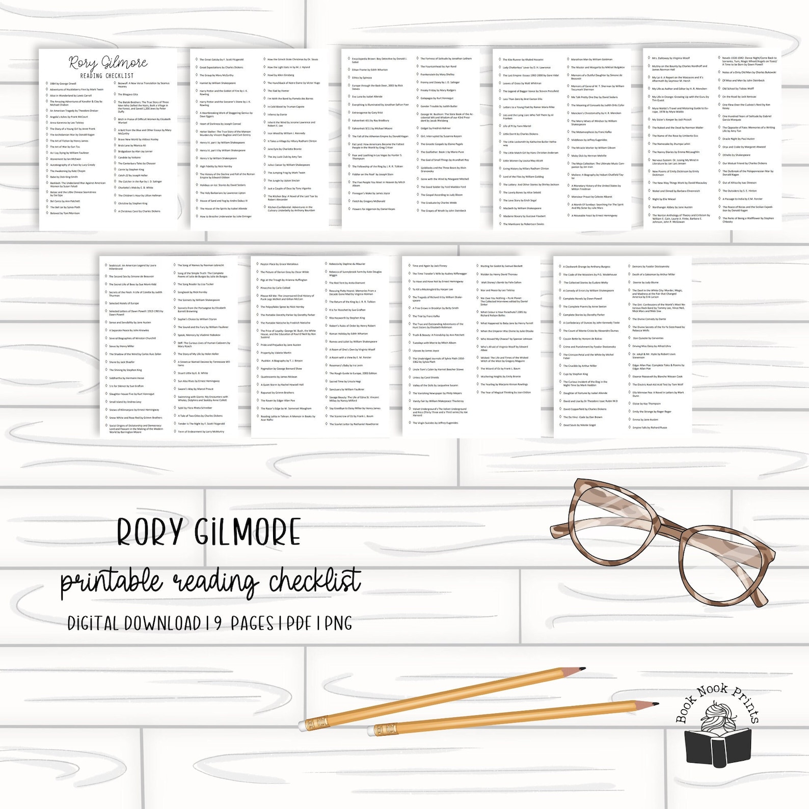 Printable Rory Gilmore Reading Challenge List PDF Book List Book ...