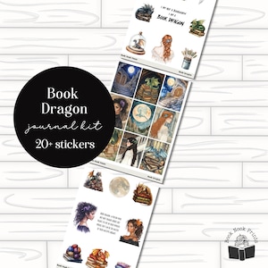Book Dragon Journaling Kit Printable Stickers Planner Stickers Reading Journal Dragons Rider Fantasy Romantasy Fourth Wing Onyx Storm PNG